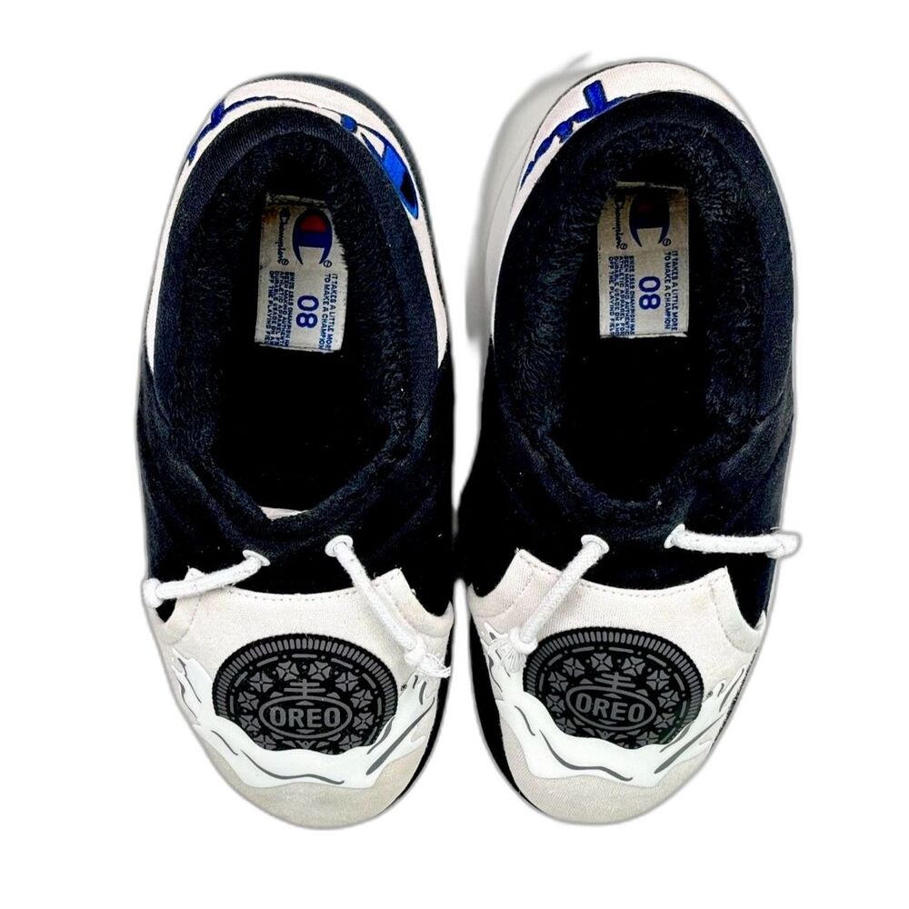 Champion x Oreo Collab Women's 9.5/Men's 8 Slippers Black White Whimsigoth